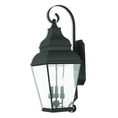 Three Light Outdoor Wall Lantern - Black