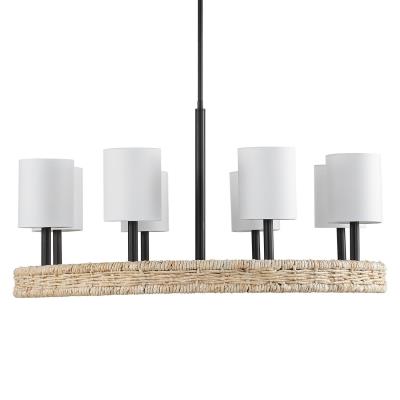 ♡m·····♡ Uttermost Ceiling Lights Faiyam 8 Light Rattan Chandelier