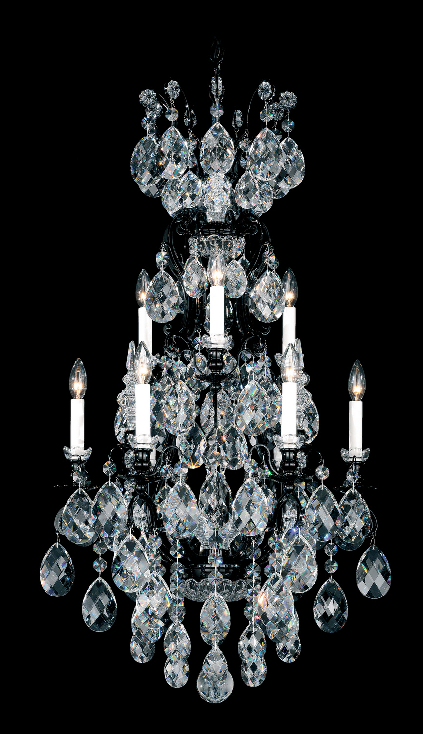 Schonbek 3780-48 Renaissance 10 Light 21 inch Antique Silver Chandelier Ceiling Light in Heritage