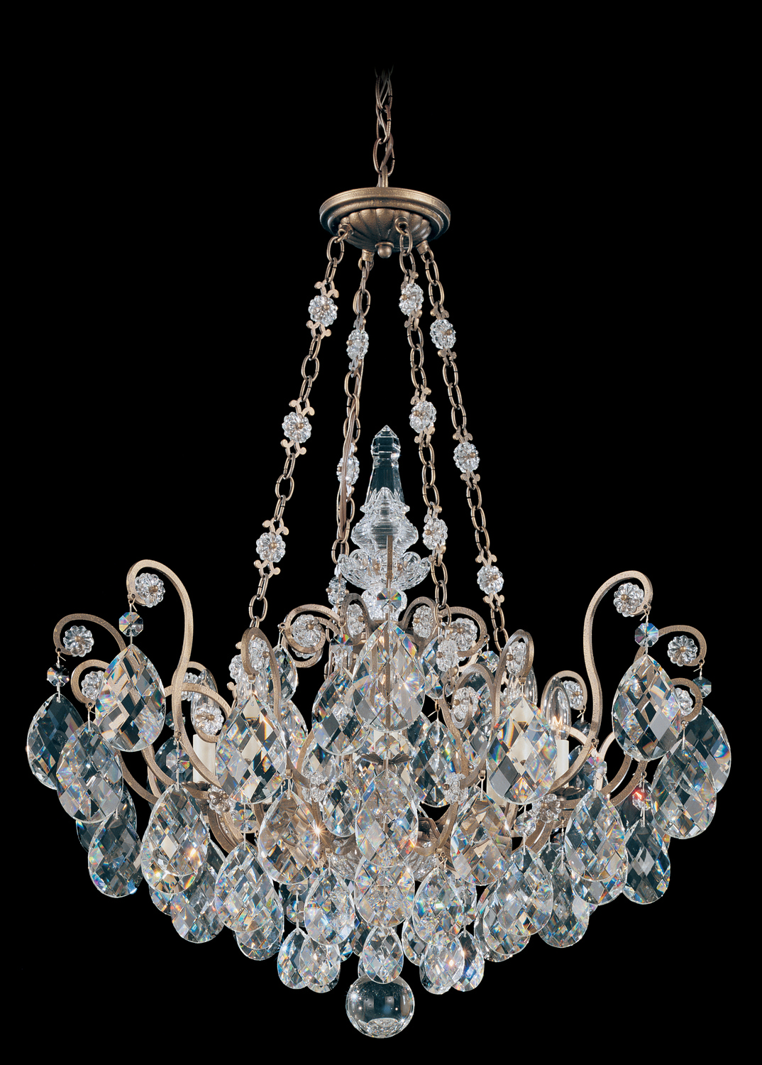 Schonbek 3787-51 Renaissance 8 Light 26.5 inch Black Pendant Ceiling Light in Heritage