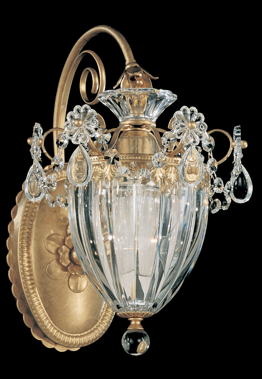 Schonbek 1240-40 Bagatelle 1 Light 10.5 inch Polished Silver Wall Sconce Wall Light in Heritage
