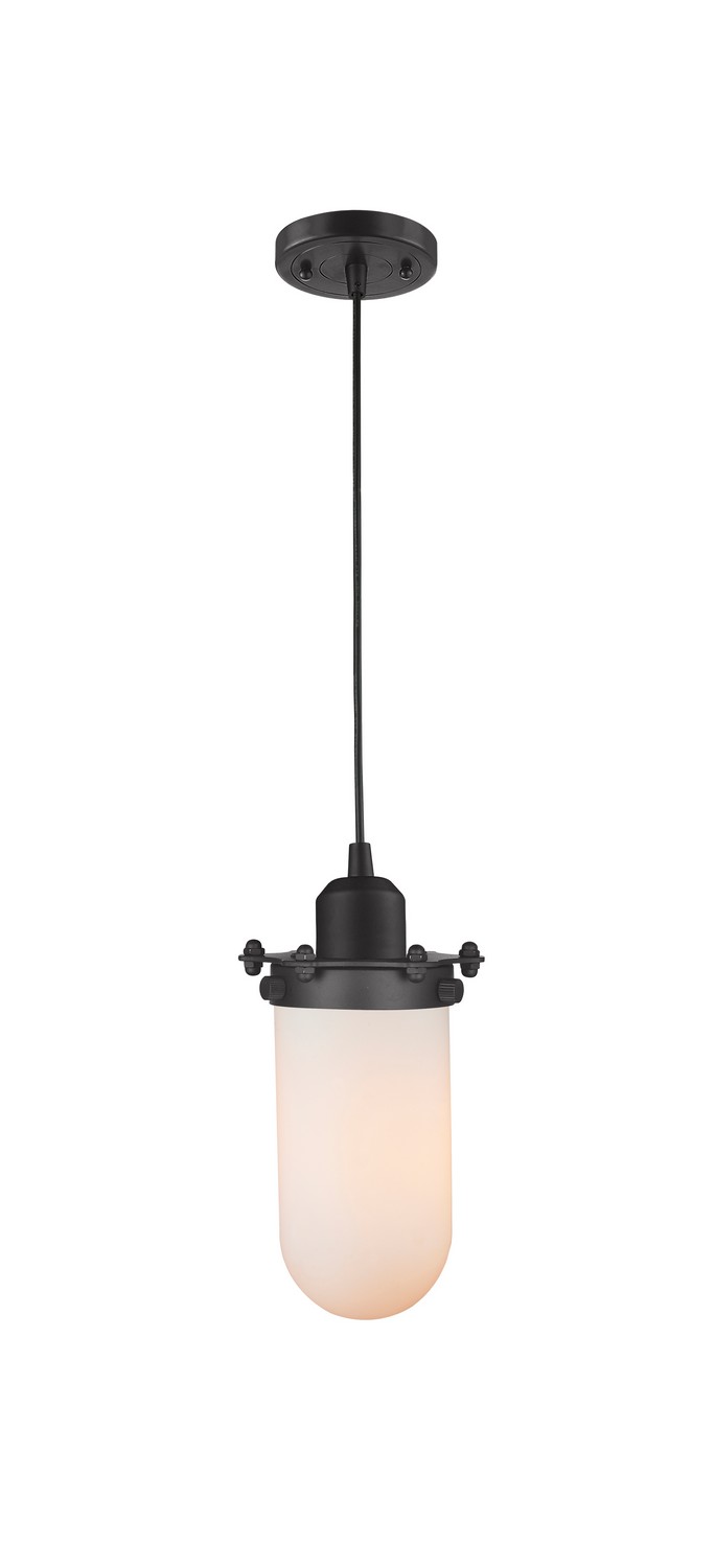 One Light Mini Pendant by Innovations - Austere Collection, Matte Black Finish - 900-1P-BK-CE231-BK-W