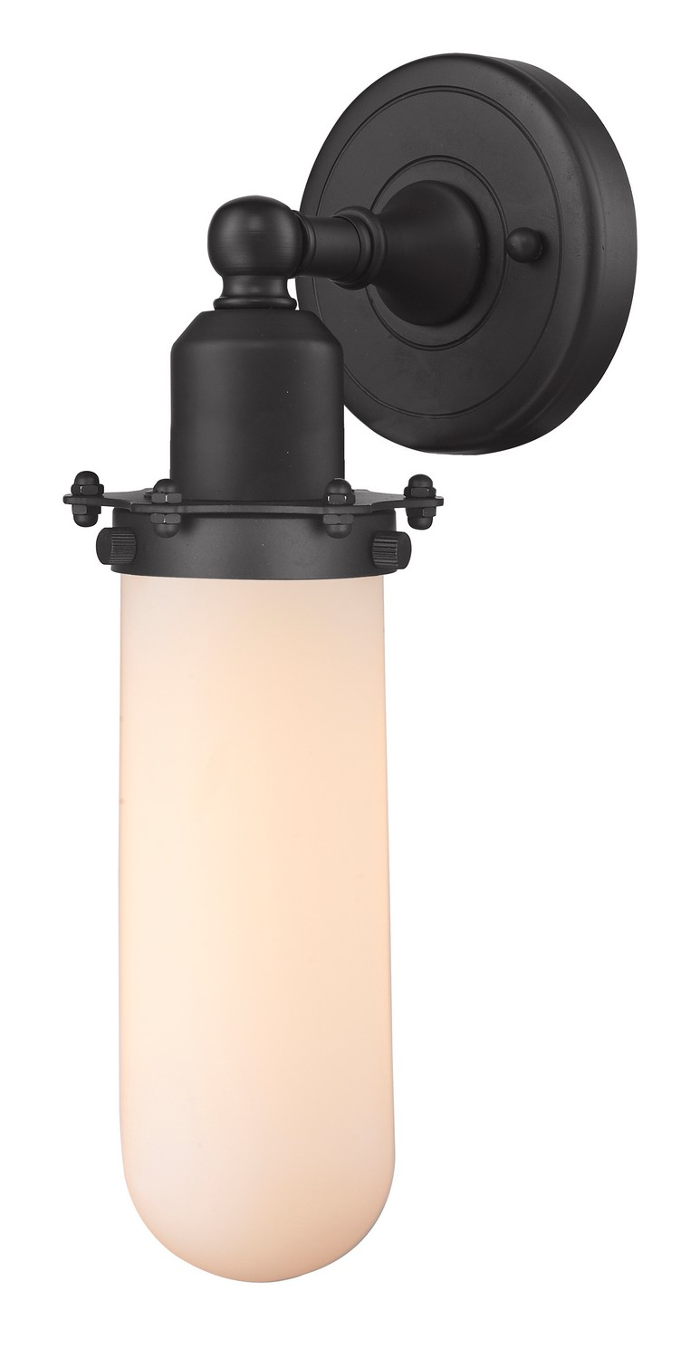 One Light Wall Sconce by Innovations - Austere Collection, Matte Black Finish - 900-1W-BK-CE228-BK-W