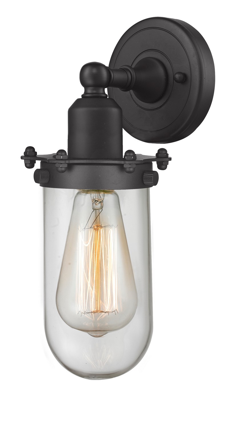 One Light Wall Sconce by Innovations - Austere Collection, Matte Black Finish - 900-1W-BK-CE231-BK-CL