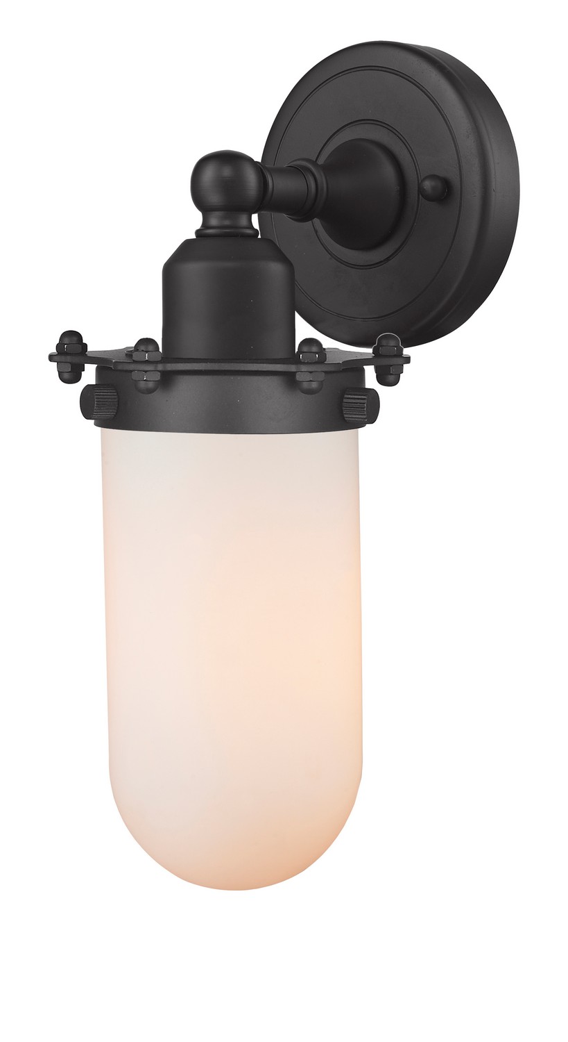 One Light Wall Sconce by Innovations - Austere Collection, Matte Black Finish - 900-1W-BK-CE231-BK-W