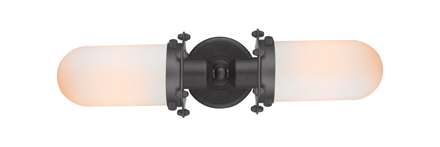 Two Light Bath Vanity by Innovations - Austere Collection, Matte Black Finish - 900-2W-BK-CE231-BK-W