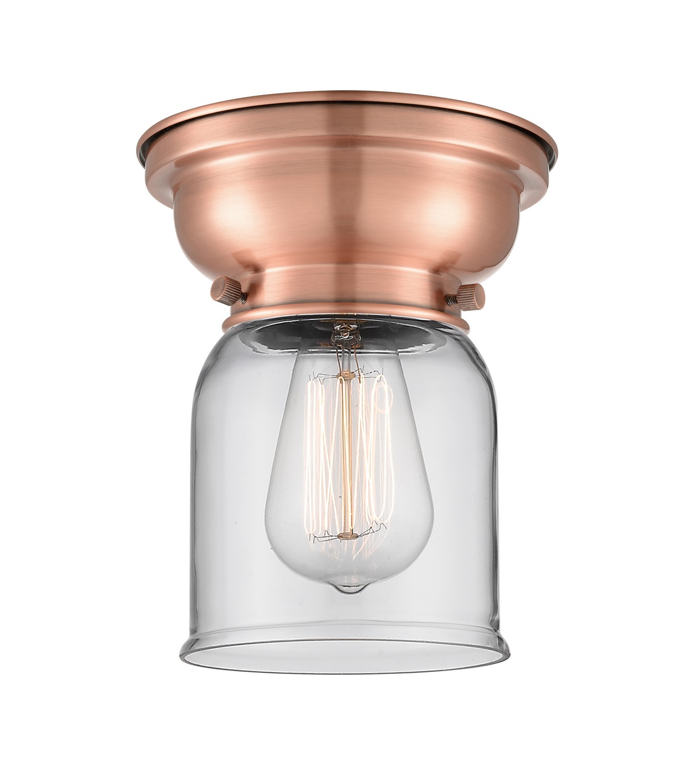 One Light Flush Mount by Innovations - Franklin Restoration Collection, Antique Copper Finish - 623-1F-AC-G52