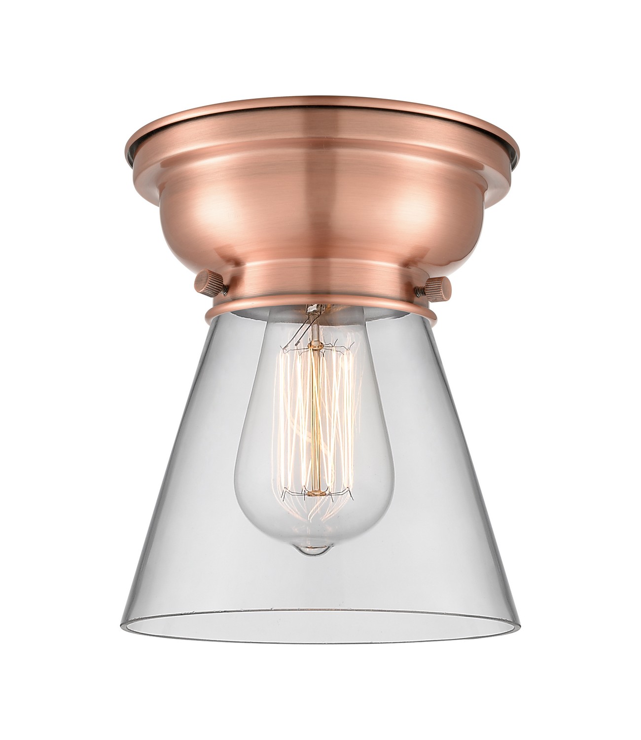 One Light Flush Mount by Innovations - Franklin Restoration Collection, Antique Copper Finish - 623-1F-AC-G62