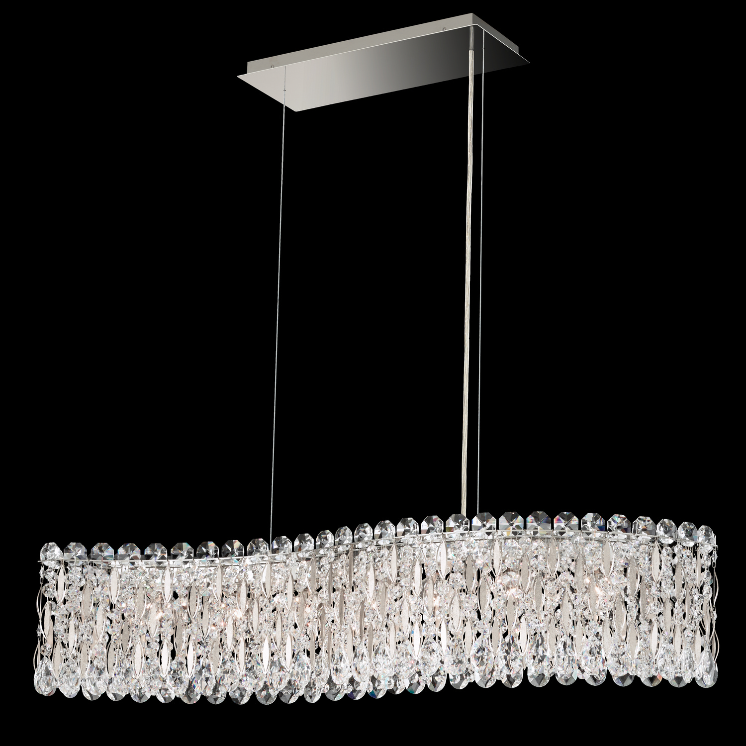 Schonbek RS8346N-51H Sarella 7 Light 32.5 inch Black Linear Pendant Ceiling Light in Heritage