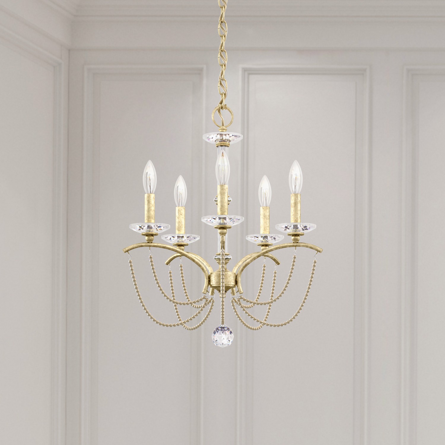 Photos - Chandelier / Lamp Wide Schonbek Priscilla 5-Light Chandelier in White BC7105N-06PWT