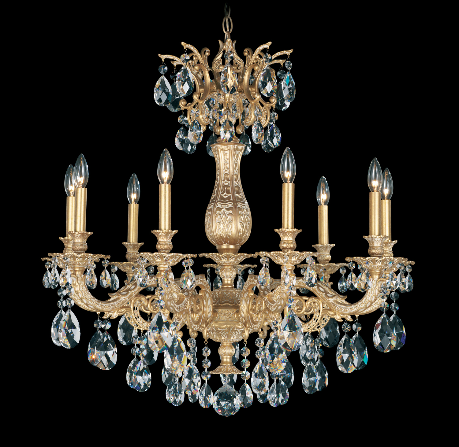 Schonbek 5679-76H Milano 9 Light Heirloom Bronze Chandelier Ceiling Light in Heritage