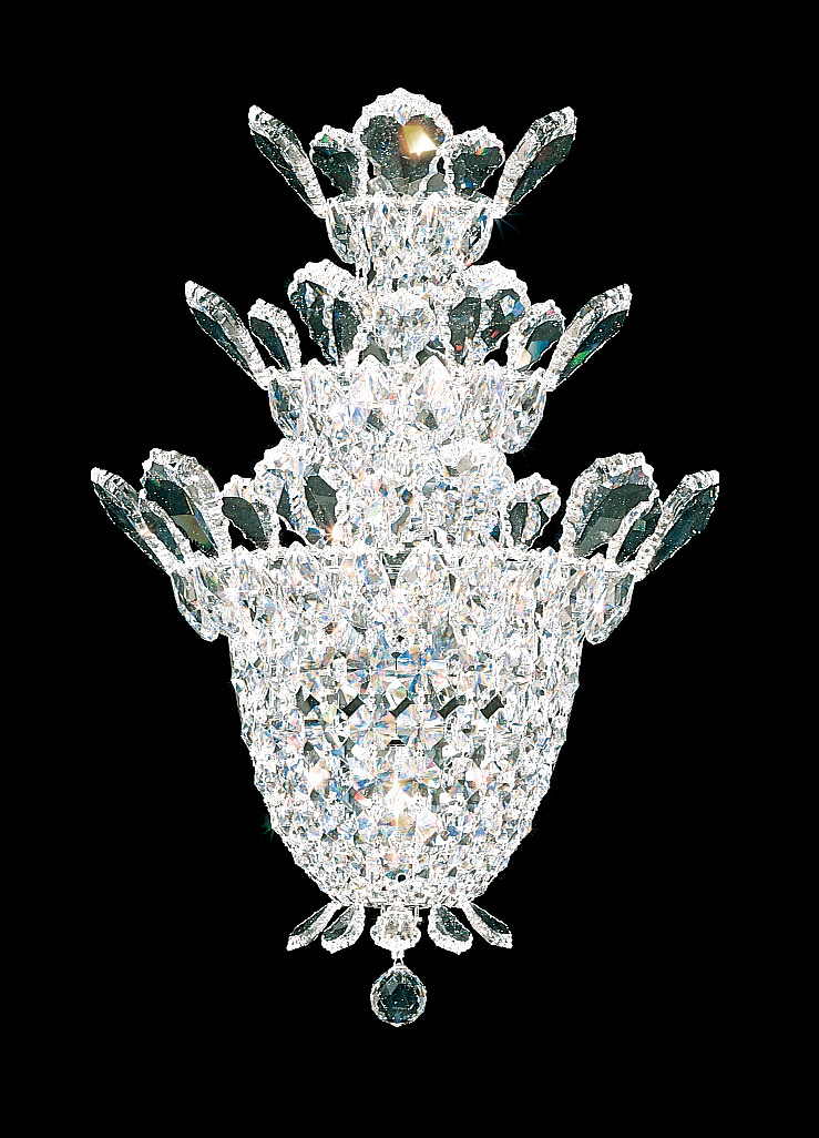 Schonbek 5888H Trilliane 4 Light 6.5 inch Silver Wall Sconce Wall Light in Heritage