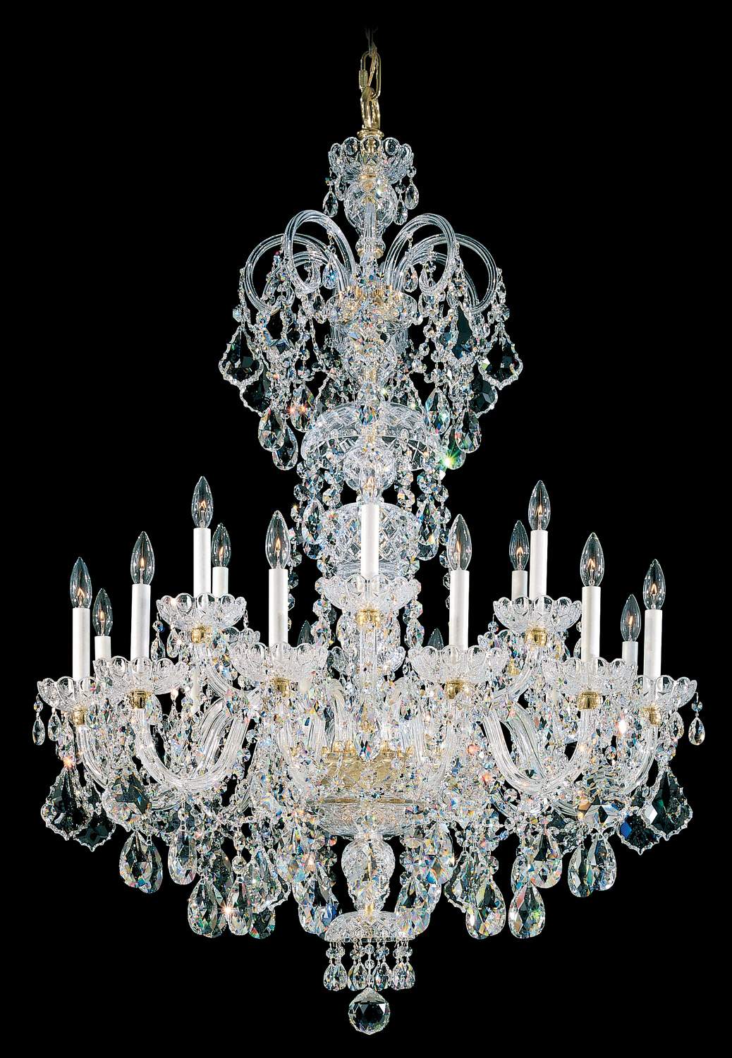 Schonbek 6815-40H Olde World 23 Light Polished Silver Chandelier Ceiling Light in Heritage
