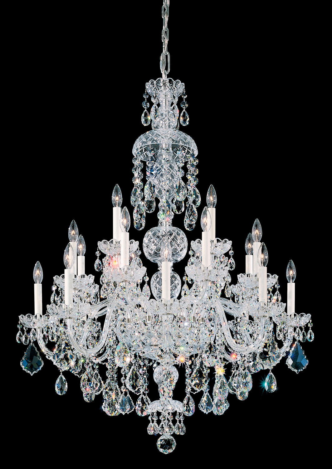 Schonbek 6860-40H Olde World 25 Light Polished Silver Chandelier Ceiling Light in Heritage