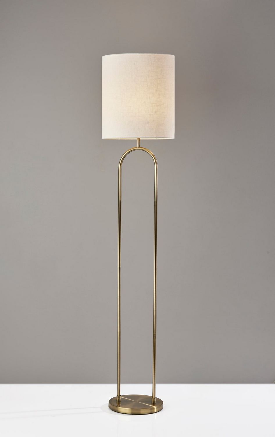 Adesso 1616-21 Joey 70 inch 100.00 watt Antique Brass Floor Lamp Portable Light