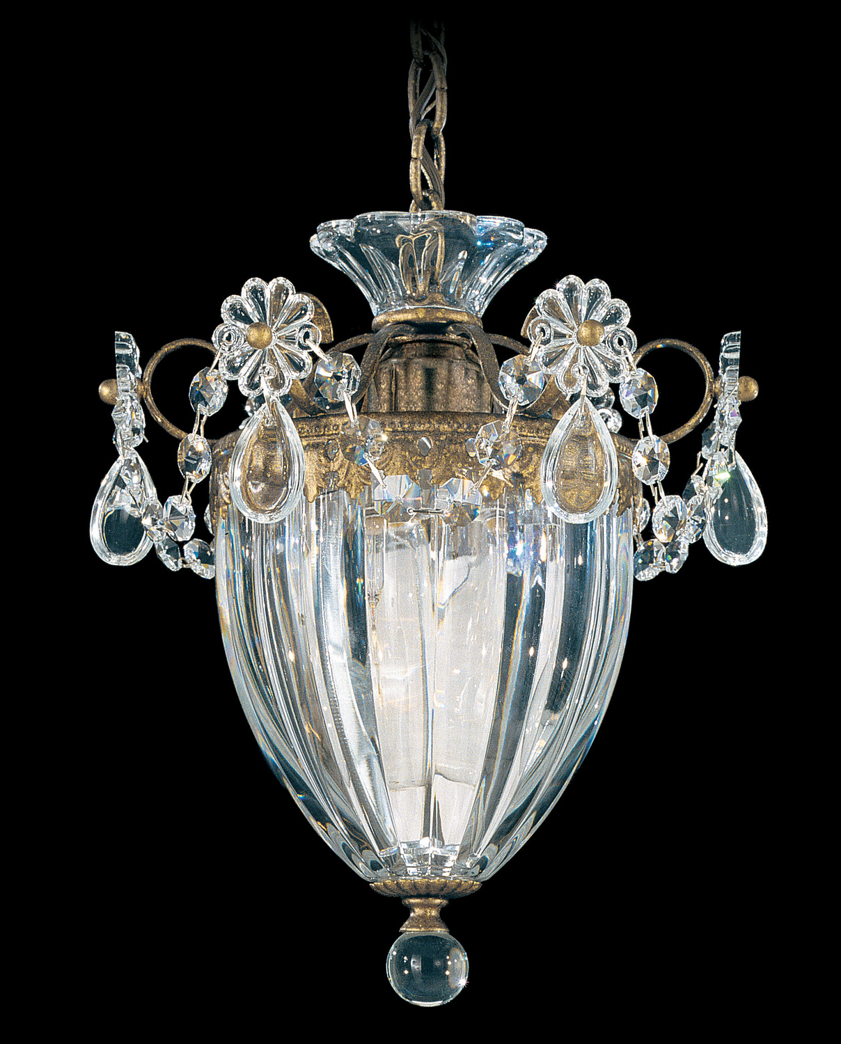 Schonbek 1241-40R Bagatelle 1 Light Polished Silver Mini Pendant Ceiling Light in Radiance