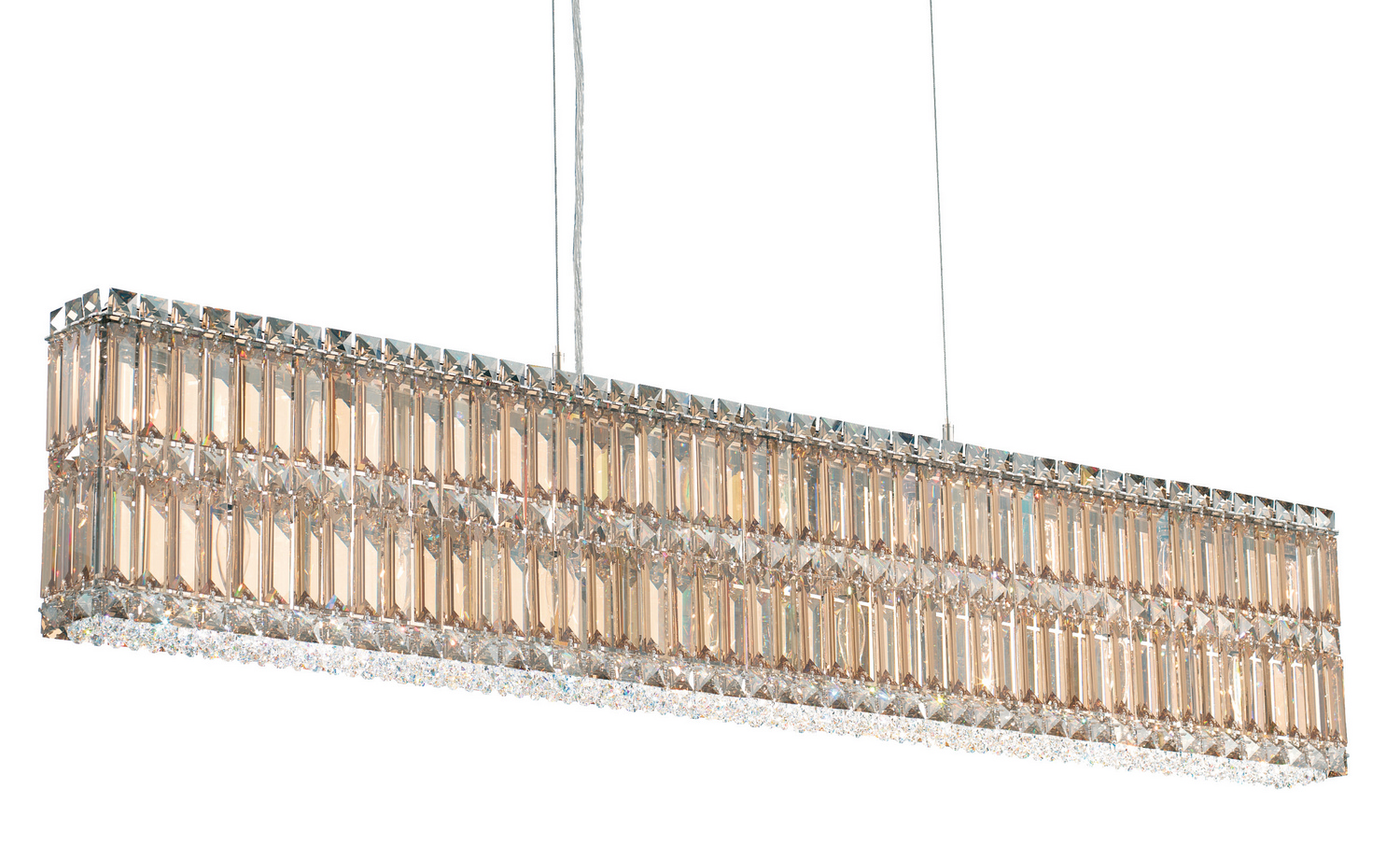 Schonbek 2267O Quantum 17 Light 47 inch Stainless Steel Linear Pendant Ceiling Light in Optic