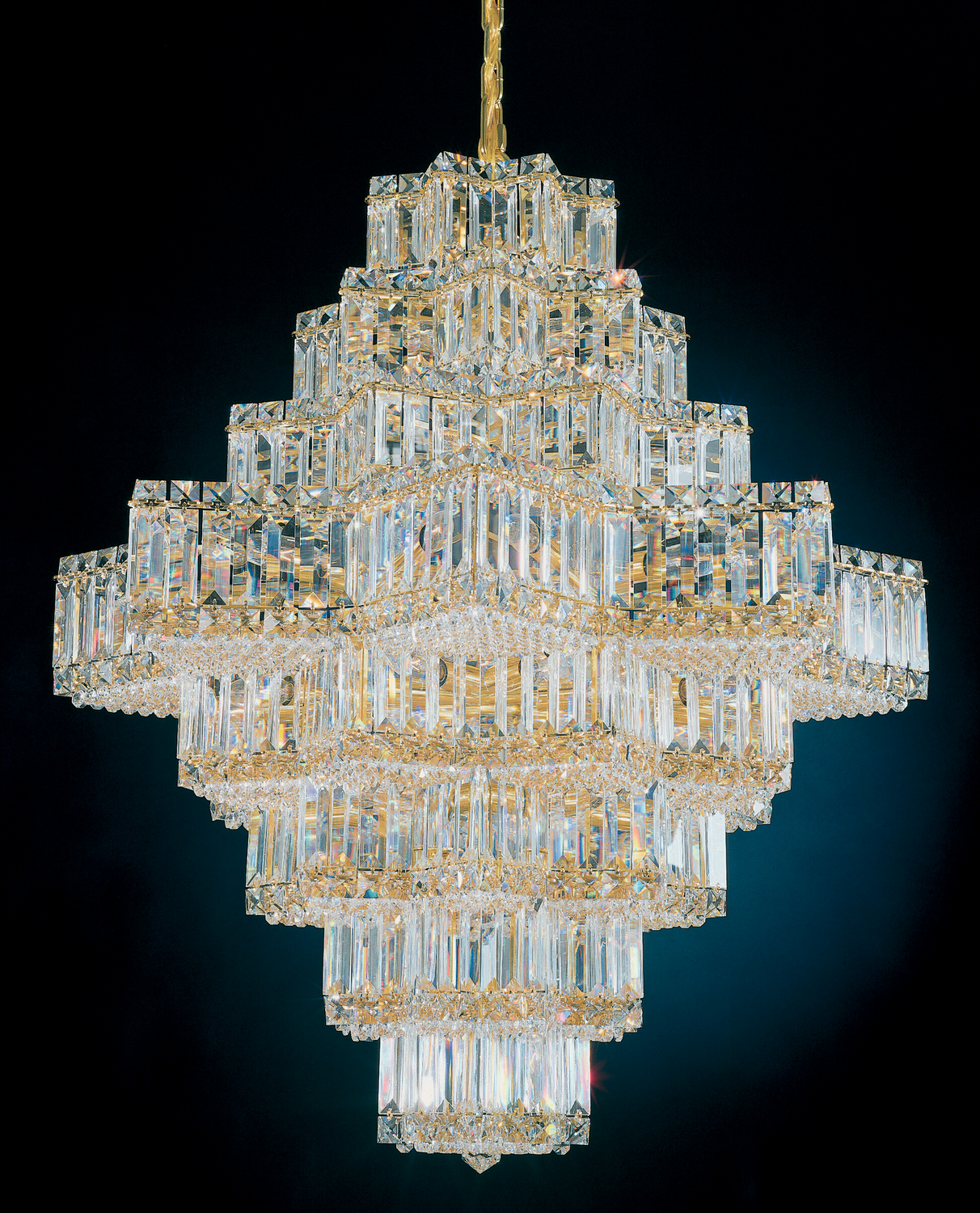 Schonbek 2726-40O Equinoxe 45 Light Polished Silver Chandelier Ceiling Light in Optic