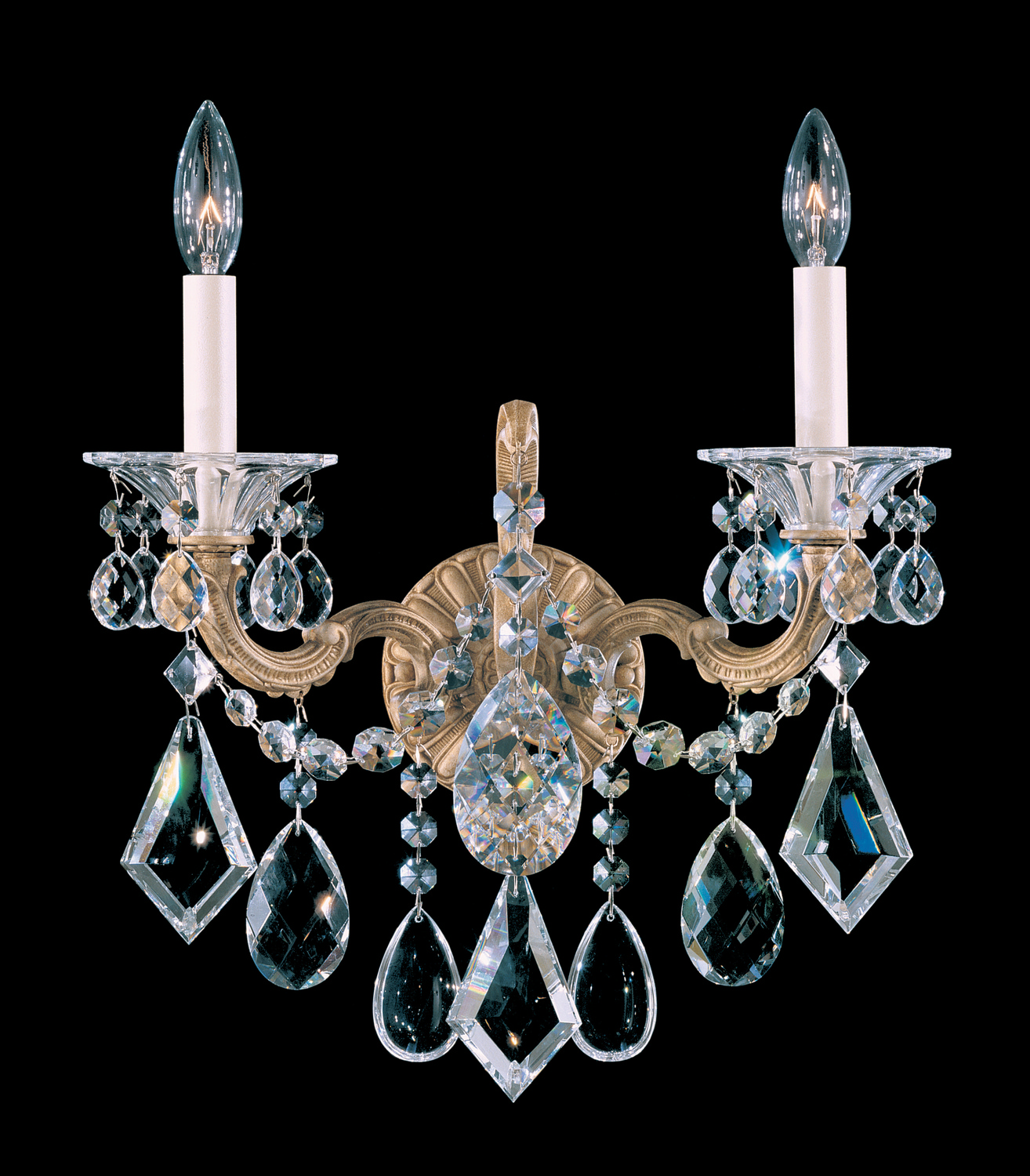 Schonbek 5001-48R La Scala 2 Light 6 inch Antique Silver Wall Sconce Wall Light in Radiance