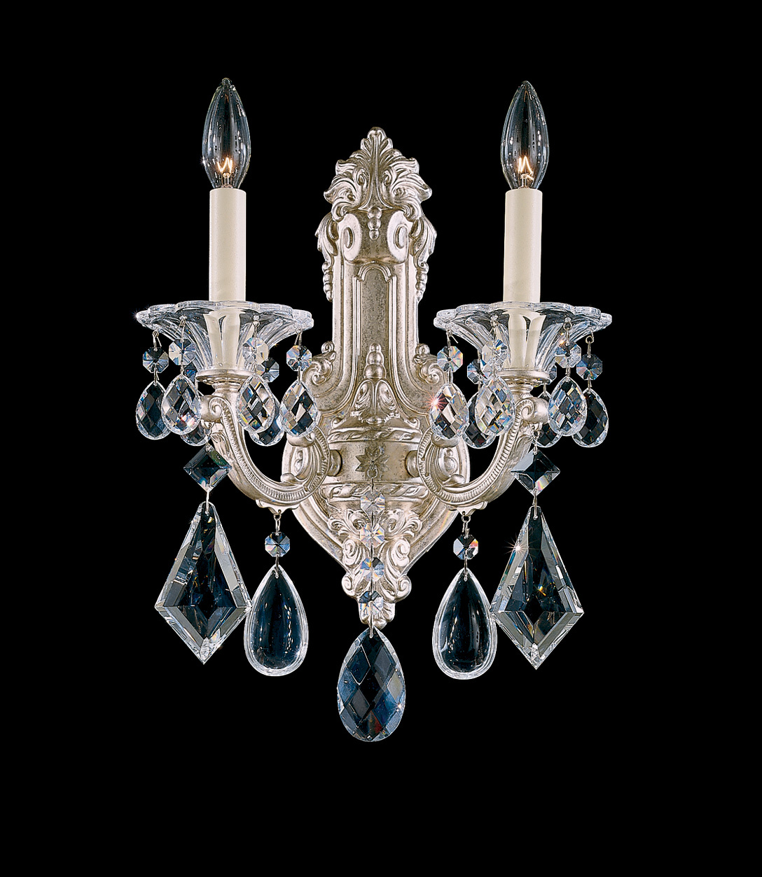 La Scala 2-Light Wall Sconce In Antique Silver-image