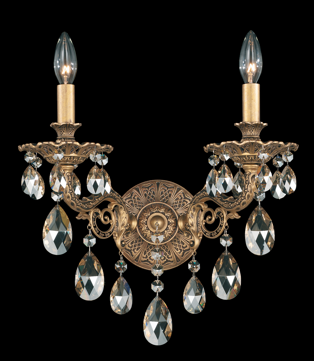 Schonbek 5642-76R Milano 2 Light 7.5 inch Heirloom Bronze Wall Sconce Wall Light in Radiance