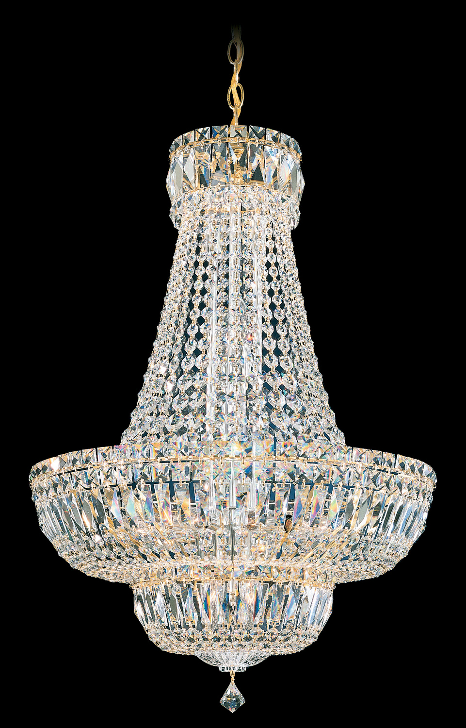 Schonbek 6616-40O Petit Crystal Deluxe 20 Light Polished Silver Pendant Ceiling Light in Optic