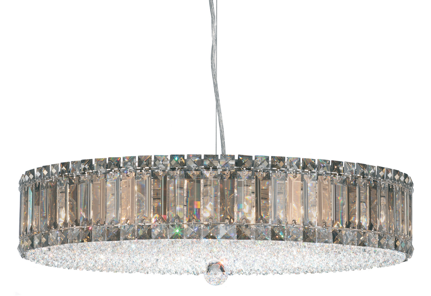 Schonbek 6674O Plaza 21 Light Stainless Steel Pendant Ceiling Light in Optic