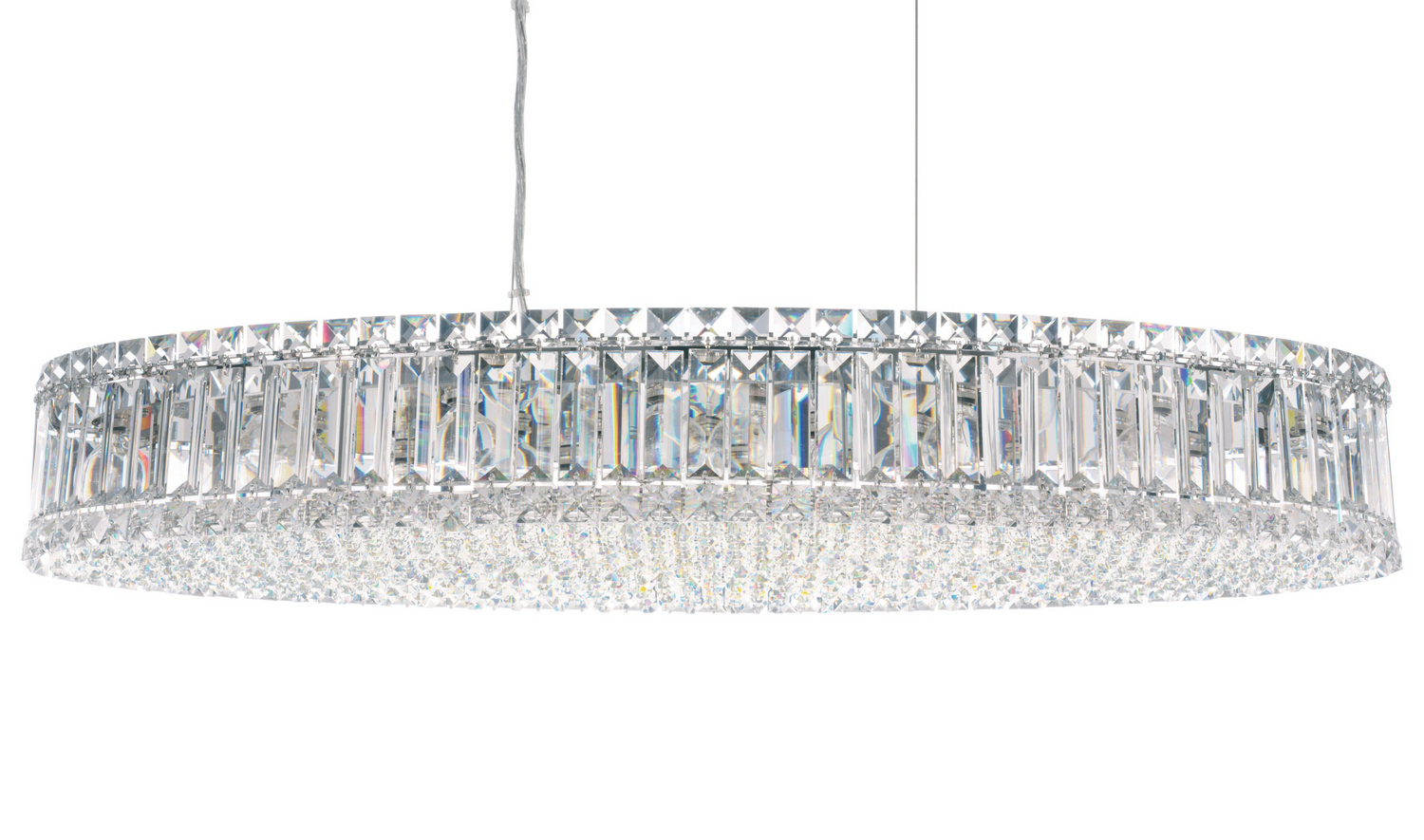 Schonbek 6678R Plaza 16 Light 34 inch Stainless Steel Linear Pendant Ceiling Light in Radiance