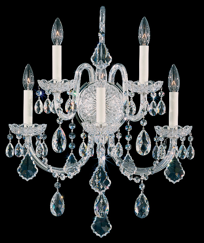 Schonbek 6806-40R Olde World 5 Light 9.5 inch Polished Silver Wall Sconce Wall Light in Radiance