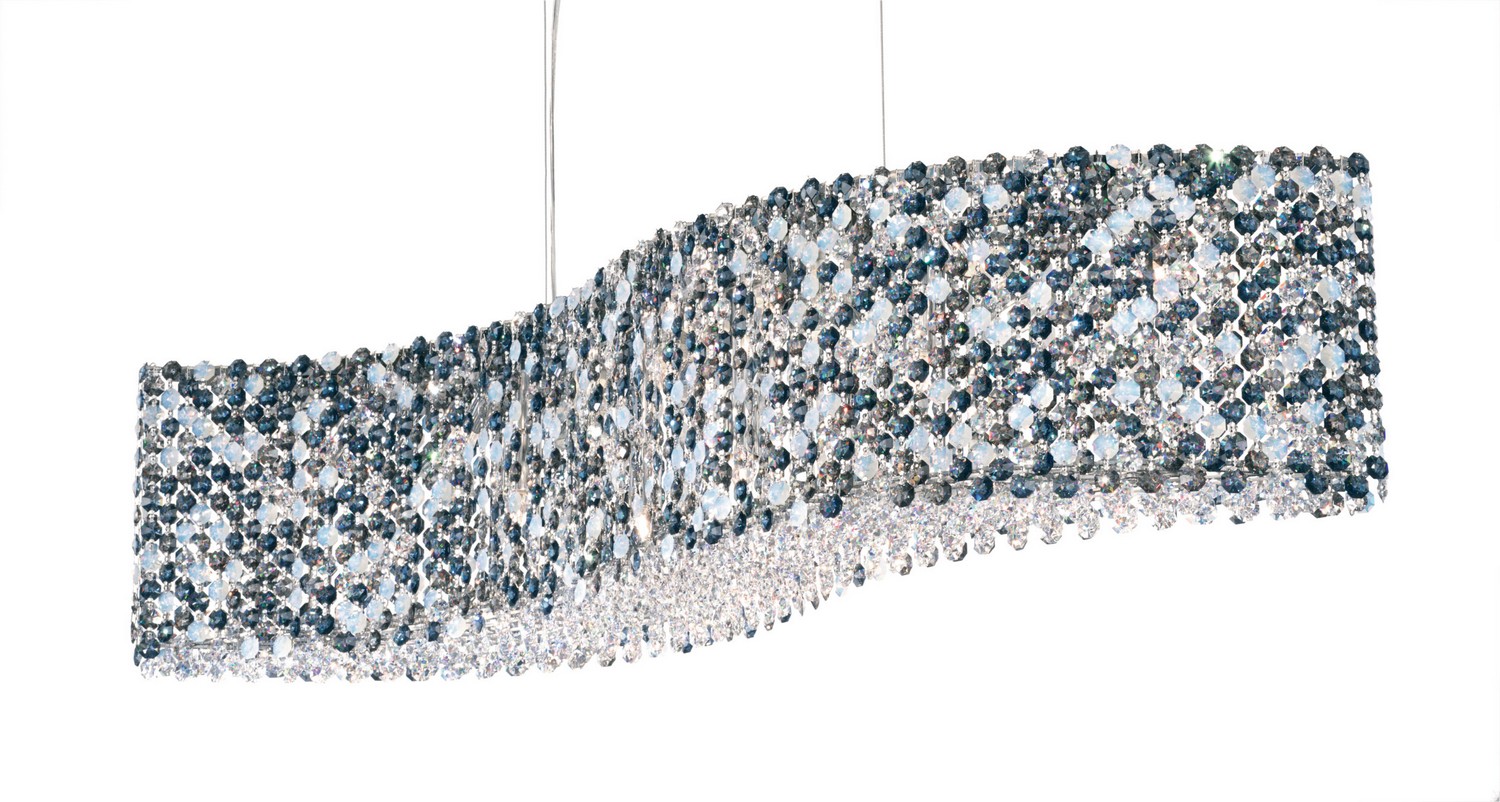 Schonbek RE3214O Refrax 13 Light 32 inch Stainless Steel Linear Pendant Ceiling Light in Optic