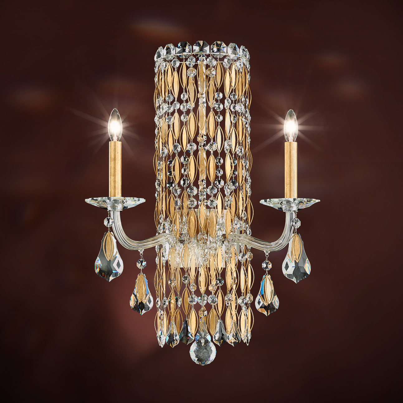 Schonbek RS8332N-22R Siena 2 Light 10 inch Heirloom Gold Wall Sconce Wall Light in Radiance