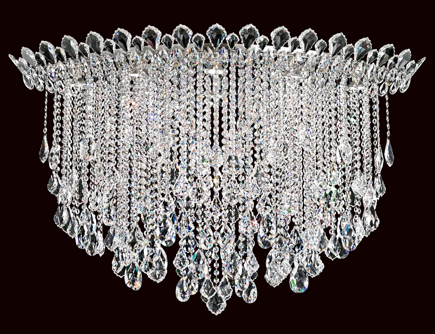Schonbek TR4802N-401R Trilliane Strands 8 Light 25 inch Polished Stainless Steel Flush Mount Ceiling Light in Radiance