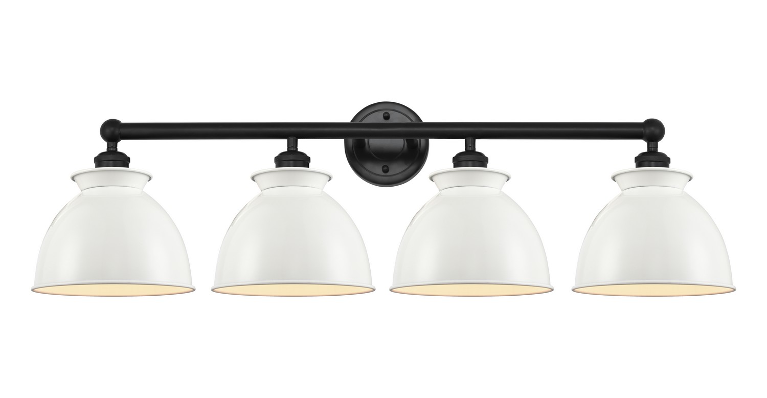 Four Light Bath Vanity by Innovations - Edison Collection, Matte Black Finish - 616-4W-BK-M14-W