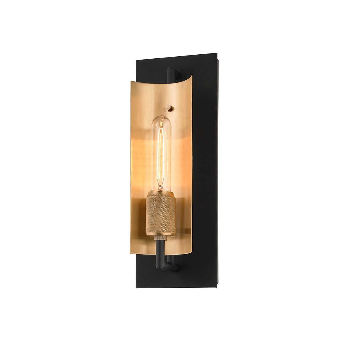 Troy Lighting B6781-SBK/BBA Emerson 1 Light 5 inch Soft Black and Brushed Brass Wall Sconce Wall Light