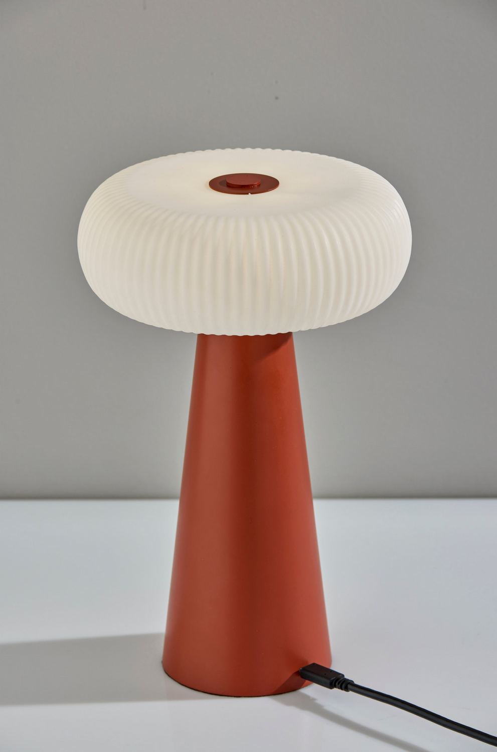 Adesso 11.25" Plastic Ozzie Led Cordles Table Lamp - Reddish Brown