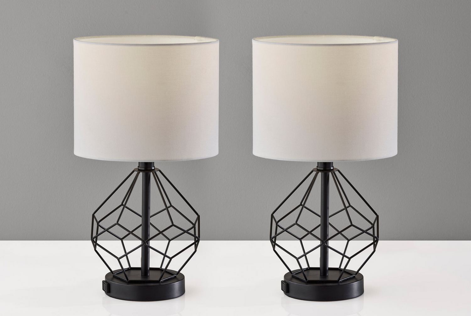 Adesso SL1183-01 Chiara 16 inch 60.00 watt Black Table Lamps Portable Light, Simplee Adesso, 2 Pack