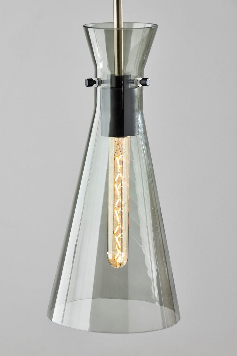 Adesso 3736-21 Walker 5 inch Black and Antique Brass Pendant Ceiling Light