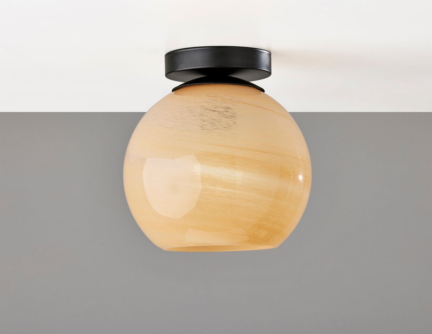 Adesso 3785-01 Nolan 9 inch Black Flush Mount Ceiling Light