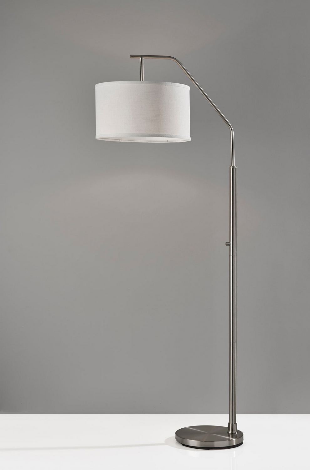 Adesso SL1140-22 Max 66 inch 100.00 watt Brushed Steel Floor Lamp Portable Light, Simplee Adesso