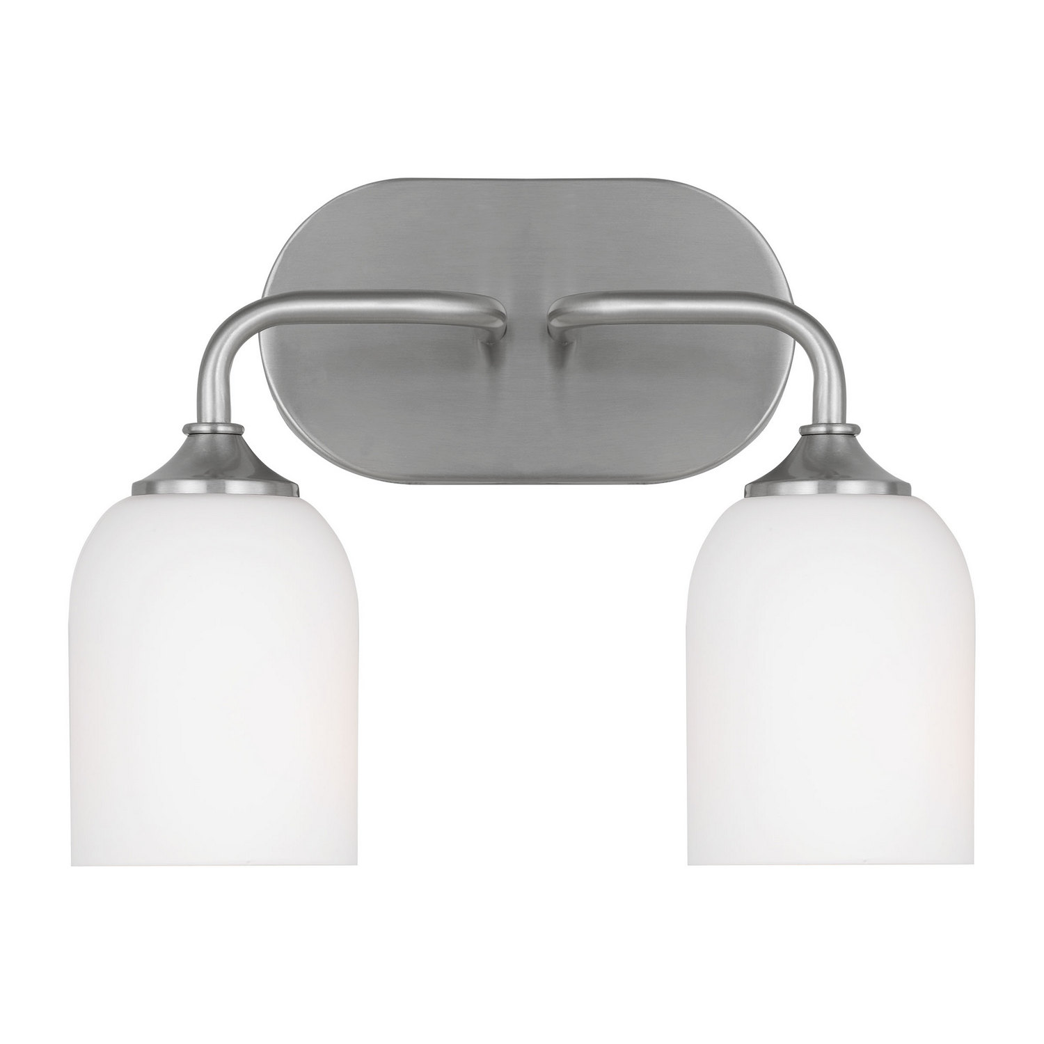 Generation Lighting GLV1022EN3/BS Emile 2 Light 13.25 inch Brushed Steel Wall Bath Fixture Wall Light
