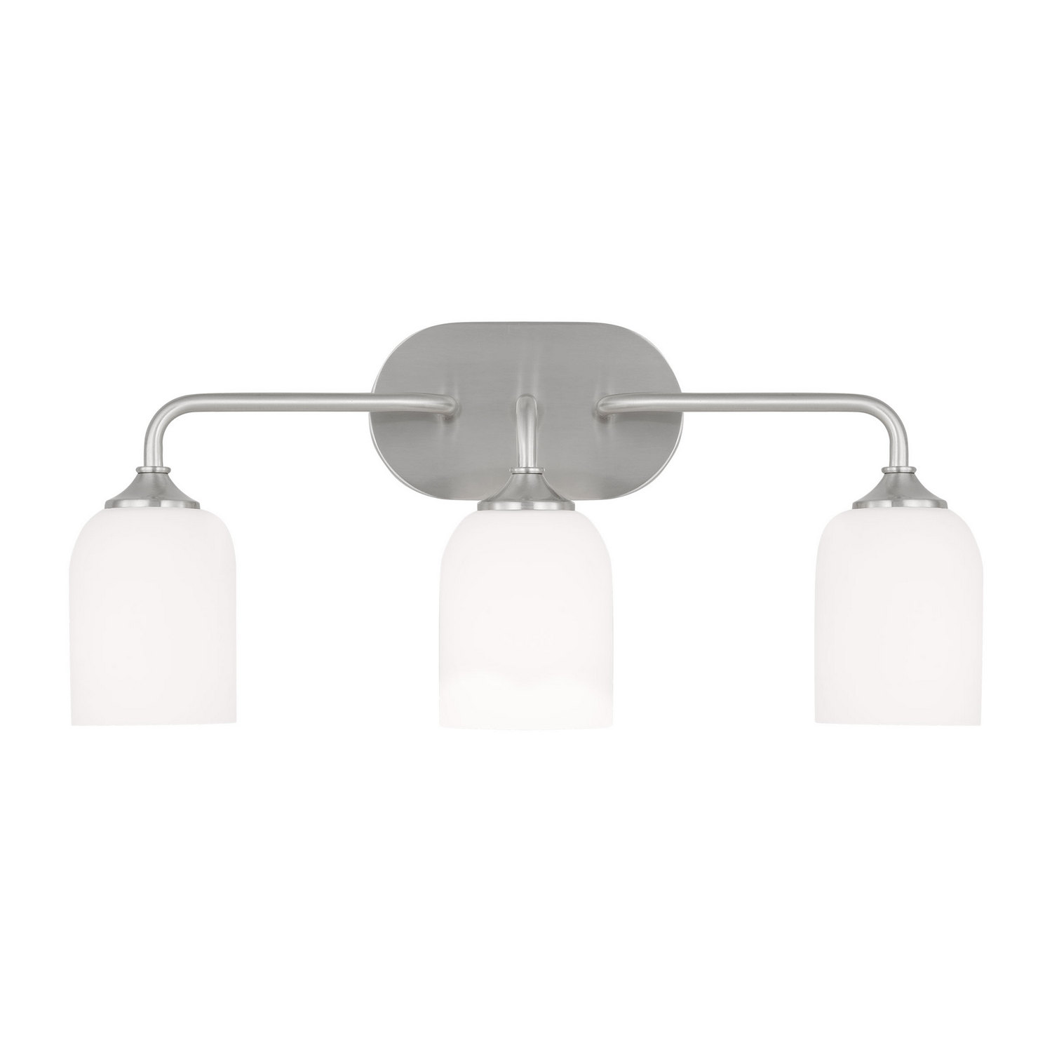 Generation Lighting GLV1023EN3/BS Emile 3 Light 22 inch Brushed Steel Wall Bath Fixture Wall Light