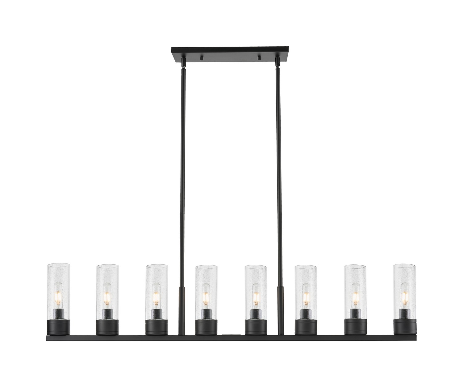 Eight Light Linear Pendant by Innovations - Downtown Urban Collection, Matte Black Finish - 617-8I-BK-G617-8SDY