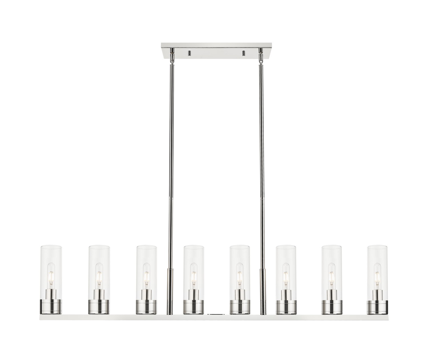 Eight Light Linear Pendant by Innovations - Downtown Urban Collection, Polished Nickel Finish - 617-8I-PN-G617-8CL