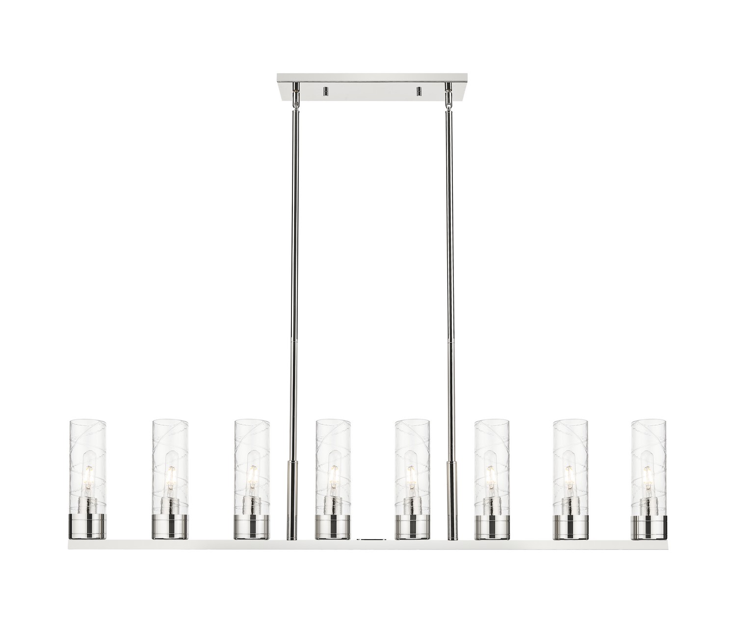 Eight Light Linear Pendant by Innovations - Downtown Urban Collection, Polished Nickel Finish - 617-8I-PN-G617-8DE