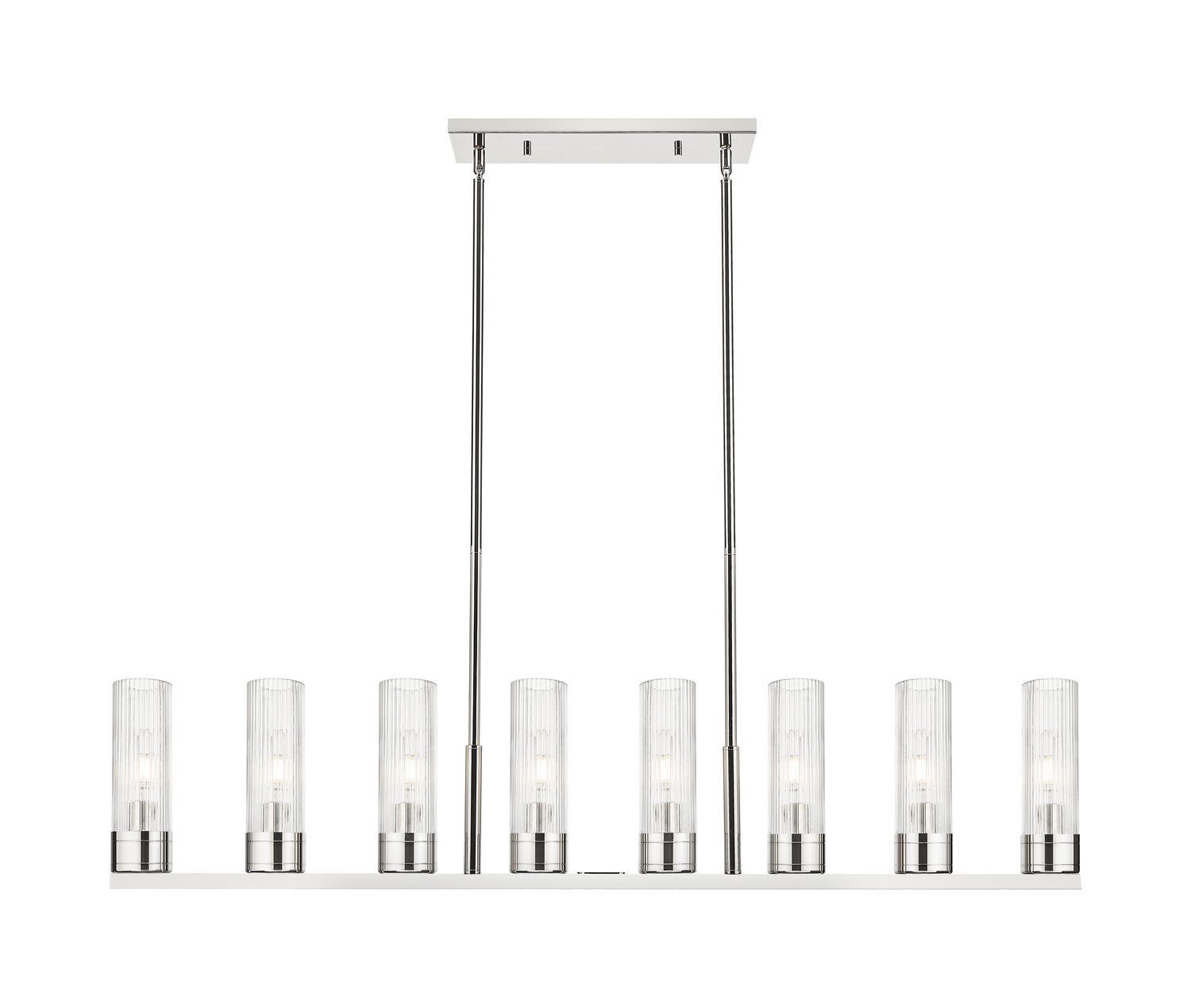 Eight Light Linear Pendant by Innovations - Downtown Urban Collection, Polished Nickel Finish - 617-8I-PN-G617-8SCL