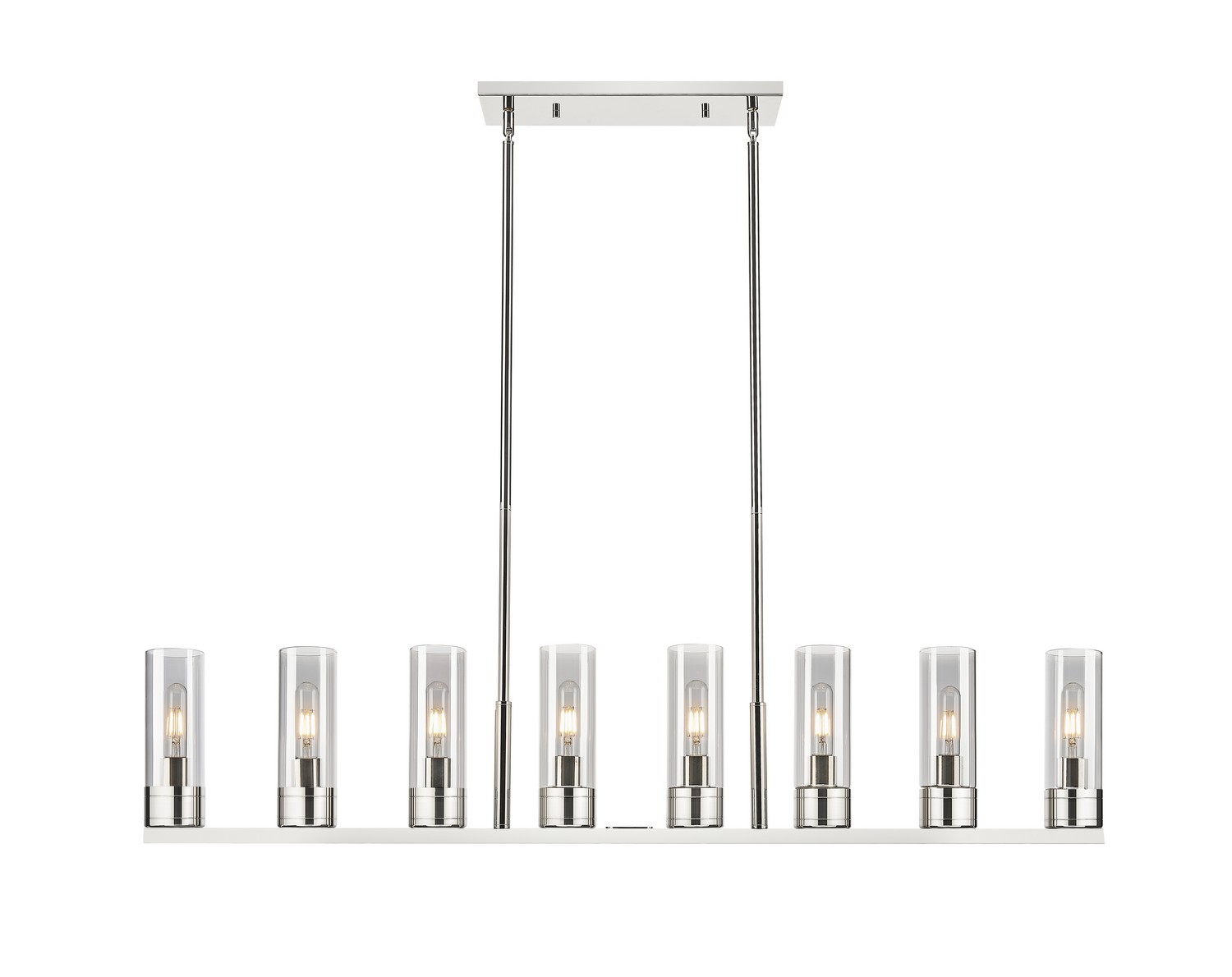 Eight Light Linear Pendant by Innovations - Downtown Urban Collection, Polished Nickel Finish - 617-8I-PN-G617-8SM