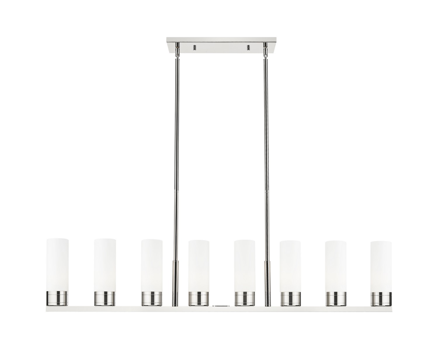 Eight Light Linear Pendant by Innovations - Downtown Urban Collection, Polished Nickel Finish - 617-8I-PN-G617-8WH