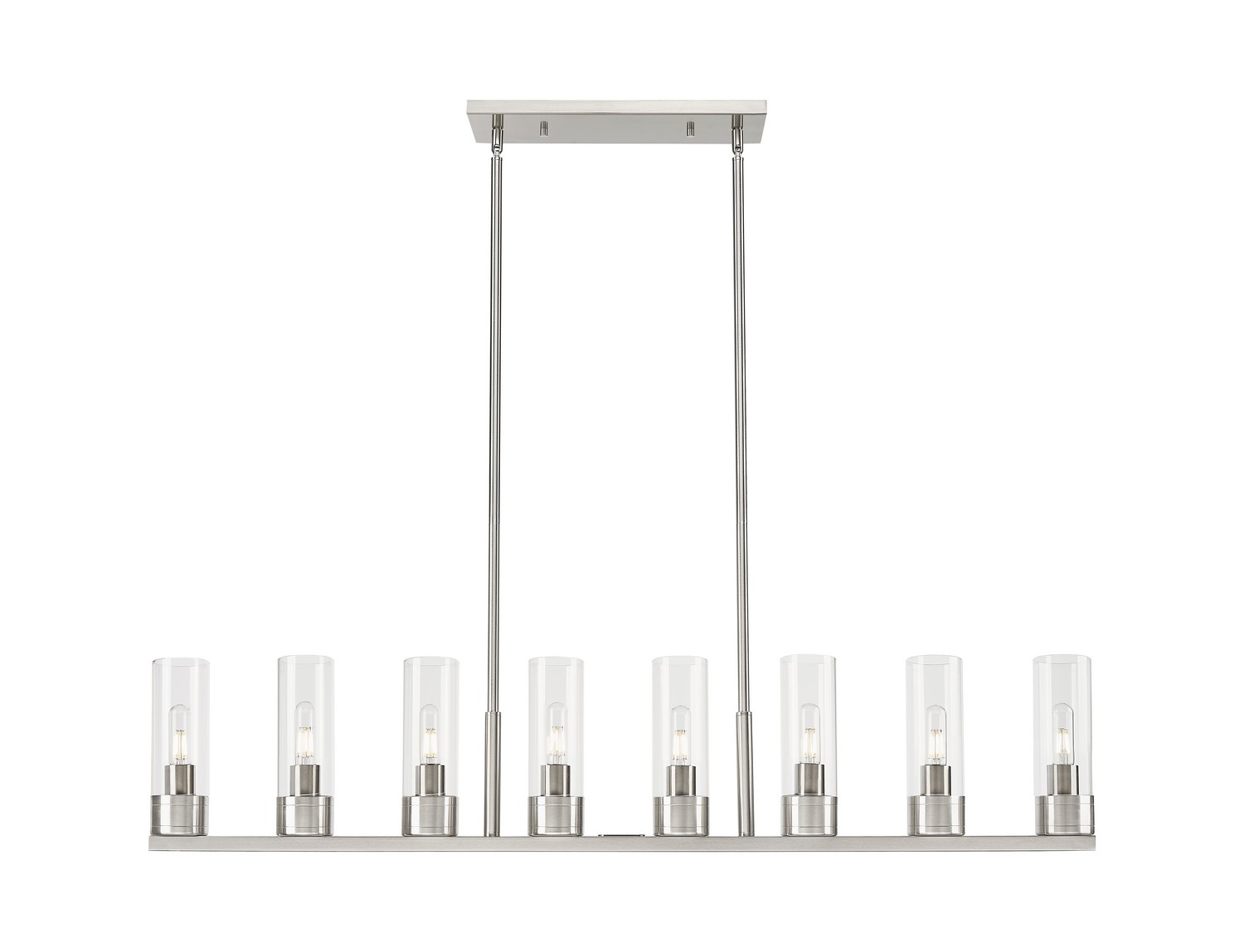 Eight Light Linear Pendant by Innovations - Downtown Urban Collection, Satin Nickel Finish - 617-8I-SN-G617-8CL