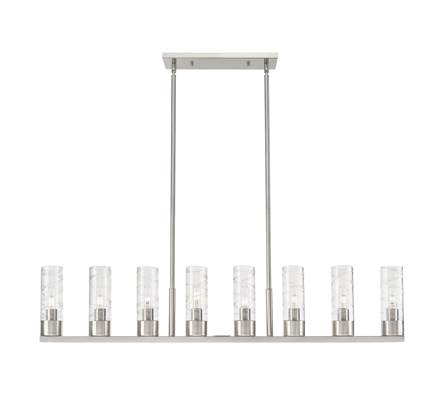 Eight Light Linear Pendant by Innovations - Downtown Urban Collection, Satin Nickel Finish - 617-8I-SN-G617-8DE