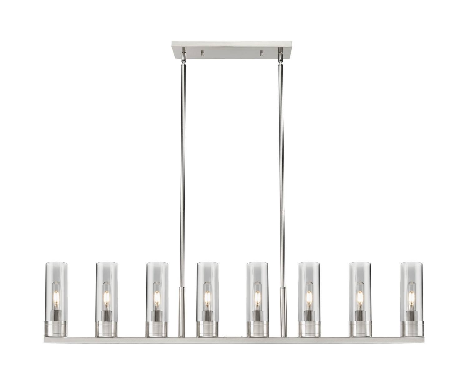 Eight Light Linear Pendant by Innovations - Downtown Urban Collection, Satin Nickel Finish - 617-8I-SN-G617-8SM